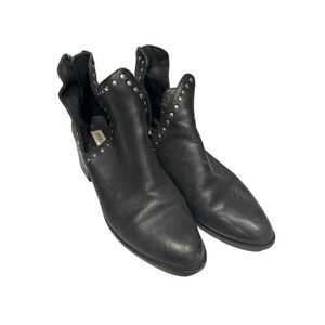 Steve Madden Black Leather Studded Ankle Boots With Zippers Womens Size 9.5M